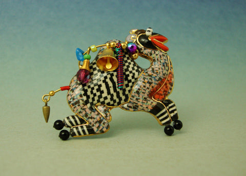 Camel Loading porcelain and mixed media pin