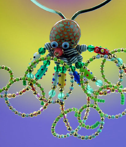 Octopeer Pendant porcelain and mixed media  Octopeer   Pendant / Stick Pin VN6927