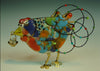 Hen Porcelain and mixed media pin 