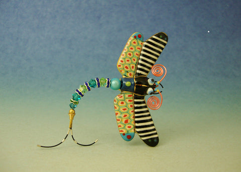 Dragonfly Porcelain and mixed media pin 