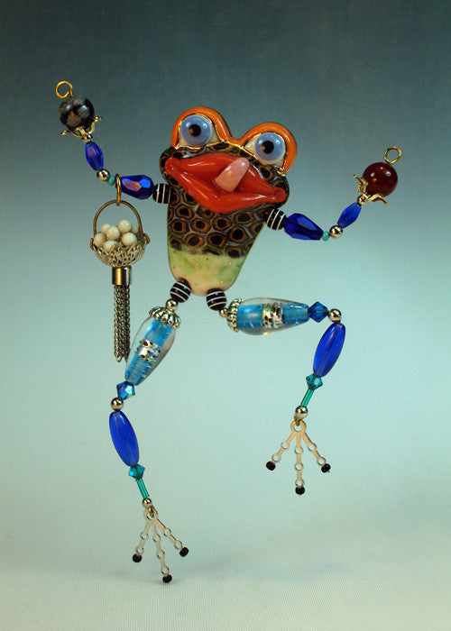 Beaded Tree Frog Pin