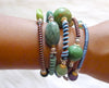 Mixed Stone Memory Wire Wrap Bracelet " Sea foam  " Mwirecitrus