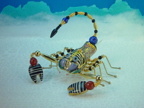 Large Scorpion Porcelain and mixed media pin 
