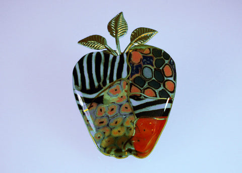 Multi-color Big Apple porcelain and mixed media pin