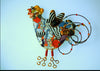 Rooster Multicolor Porcelain and mixed media pin